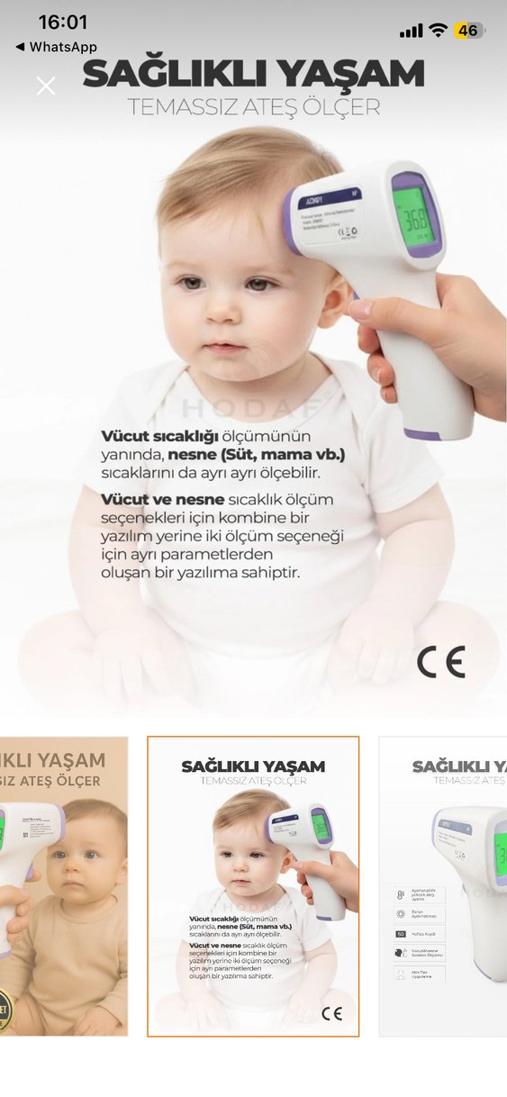 Temassız Dijital Ateş Ölçer Hızlı Ölçüm - Görsel 2