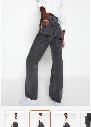 antrasit wide leg jean - Görsel 4