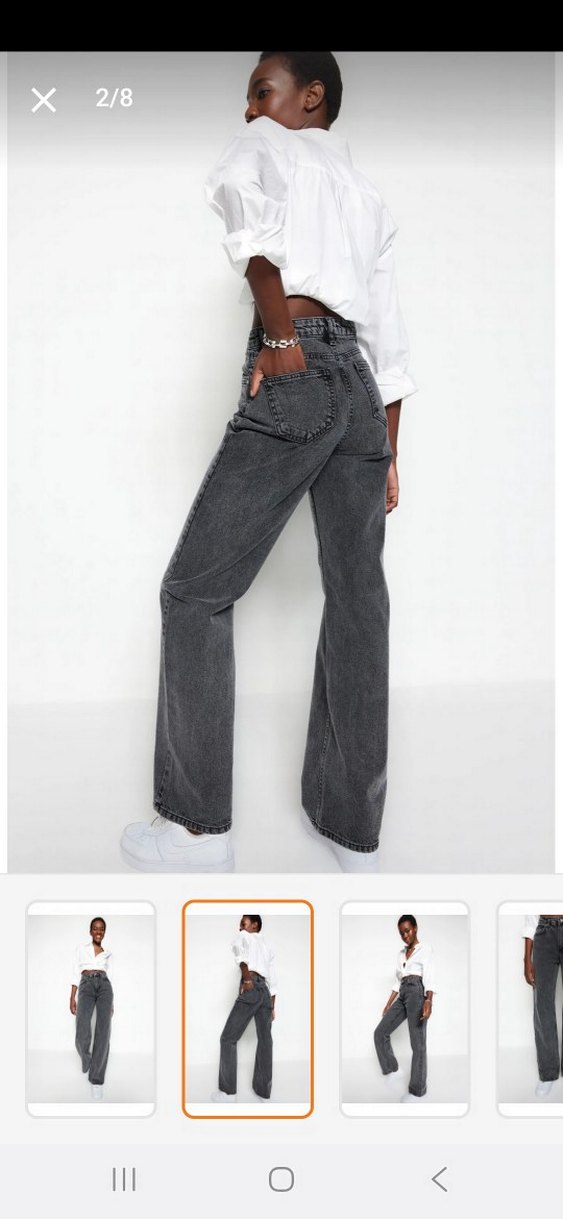 antrasit wide leg jean - Görsel 4