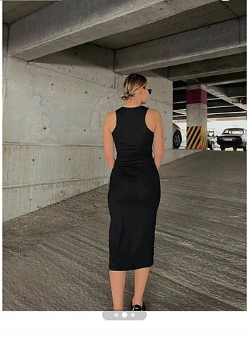 Yırtmaçlı kalem elbise - Görsel 2