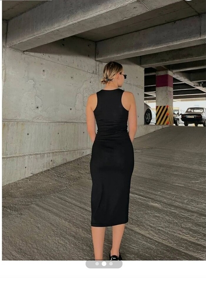 Yırtmaçlı kalem elbise - Görsel 2
