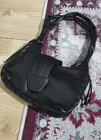  Beden siyah Renk Vintage yumuşak derili çanta 