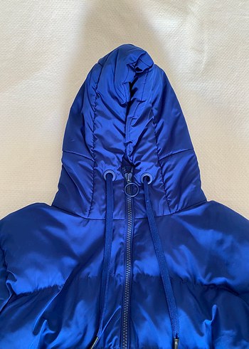 Loft Parlak Mavi Oversize Kapüşonlu Şişme Mont