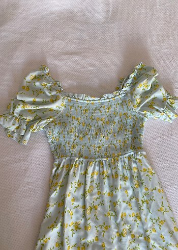 xs Beden Çiçek Desenli Vintage Elbise