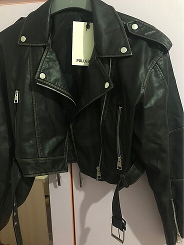 Pull bear crop deri ceket