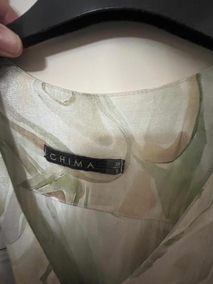 V Yaka Midi Elbise - Görsel 2