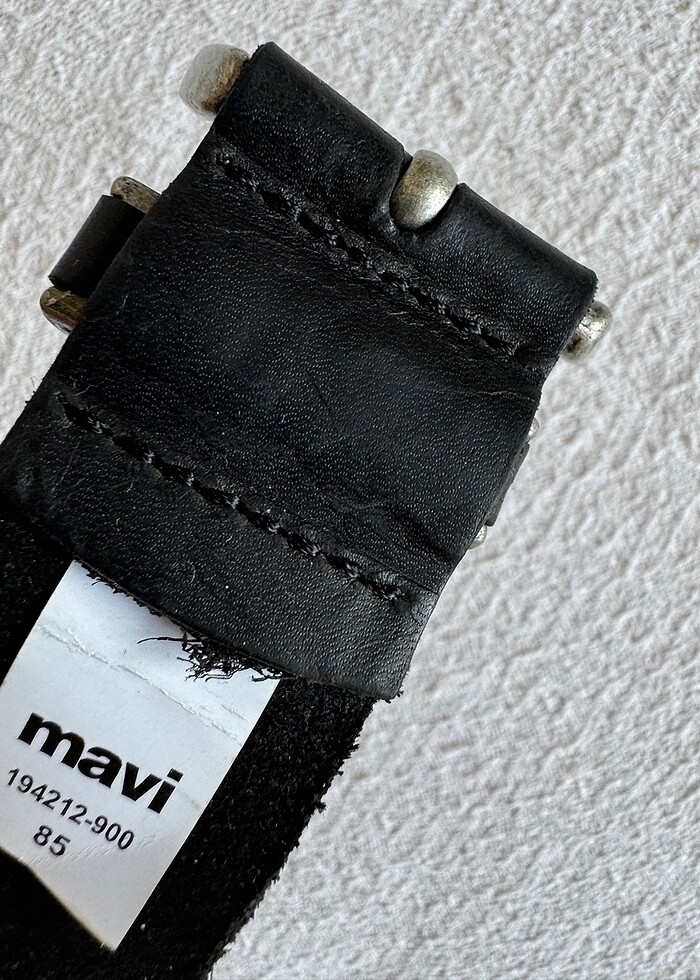 Mavi marka deri kemer - Görsel 4