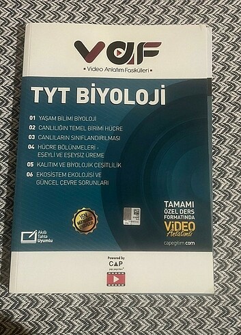 Çap Yayınları Vaf TYT Biyoloji Konu Anlatım Fasikülleri 