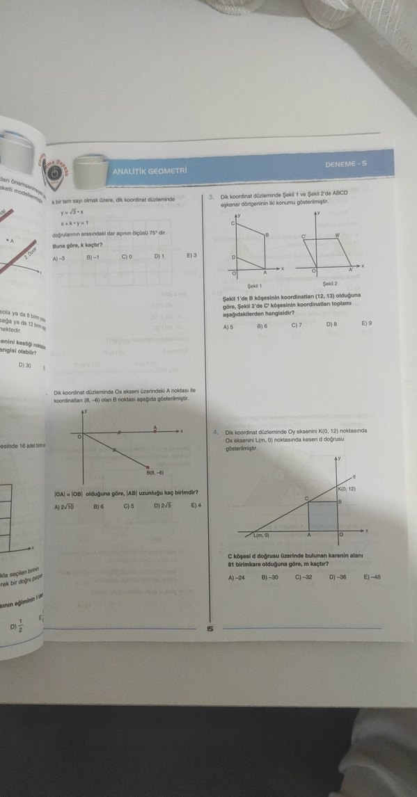 Deneme Deposu Analitik Geometri Konu Denemeleri - Görsel 2