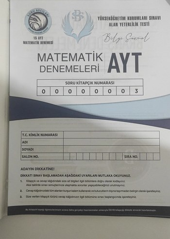 AYT Matematik Branş Denemeleri 15x40 - Görsel 2