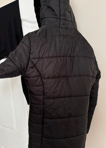 Siyah Kadın Suni Kürklü Günlük Mont - Görsel 2