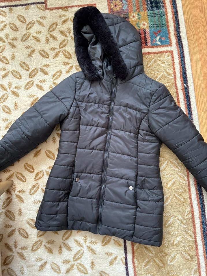 Siyah Kadın Suni Kürklü Günlük Mont - Görsel 3