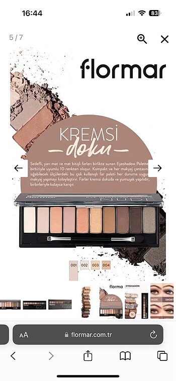 Beden Flormar Far Paleti