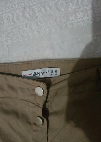 xl Beden Düğmeli Bej Kadın Uzun Keten Etek