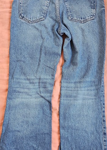 Zara Zara Mavi Baskılı Bol Kesim Kot Pantolon