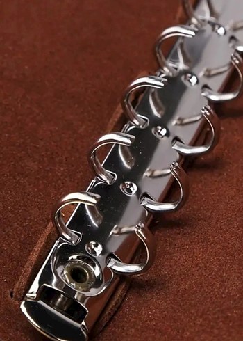 Pusula Desenli Kırmızı Deri Defter - Görsel 5