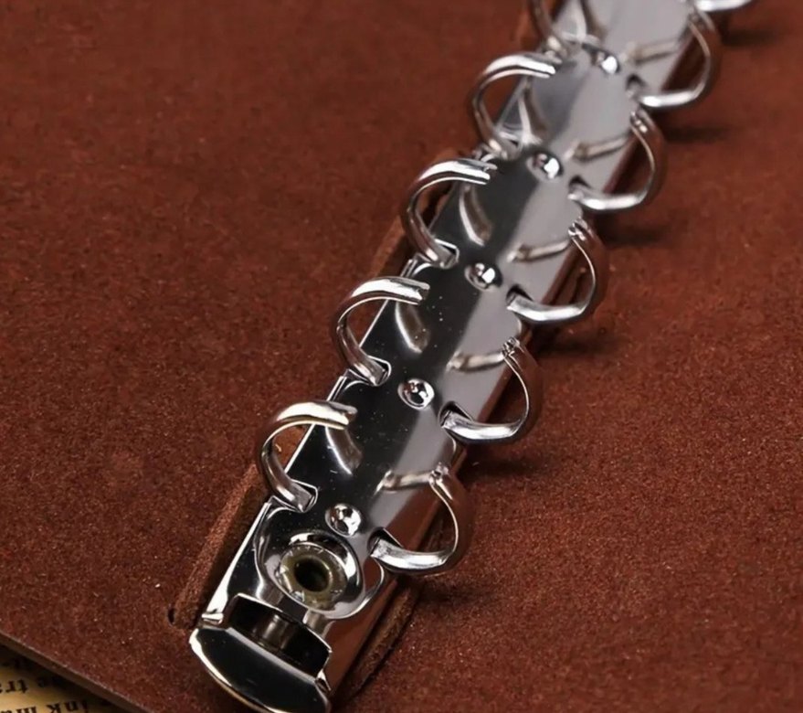 Pusula Desenli Kırmızı Deri Defter - Görsel 5