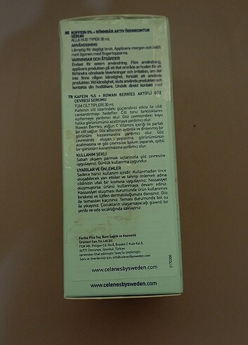 Celenes Cafeinli Göz çevresi serumu 30 ml - Görsel 6
