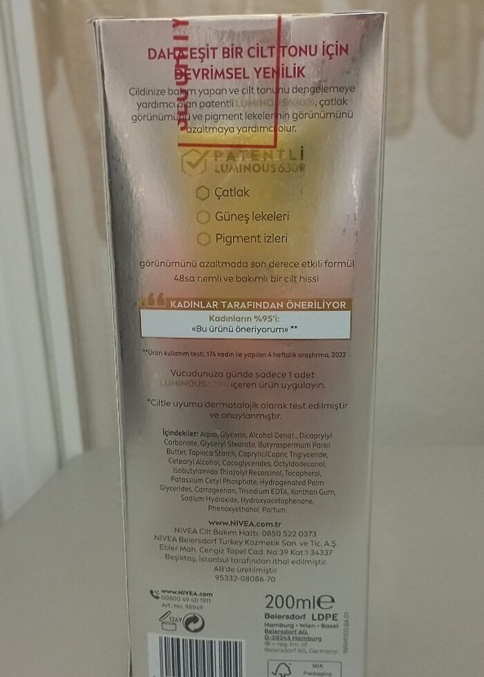 Nivea Luminous Vücut leke çatlak kremi - Görsel 3