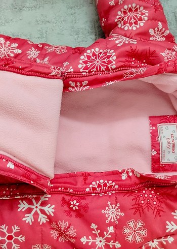 Kız Bebek Renkli Kar Desenli Kürklü cosmonot tulumu - Görsel 5