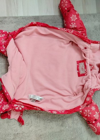 Kız Bebek Renkli Kar Desenli Kürklü cosmonot tulumu - Görsel 7