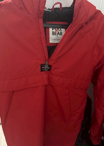 Pull and Bear Kirmizi Fermuarli Streetwear Mont