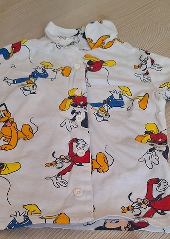 LC Waikiki Beyaz Mickey Mouse Desenli Çocuk Pijama Takımı