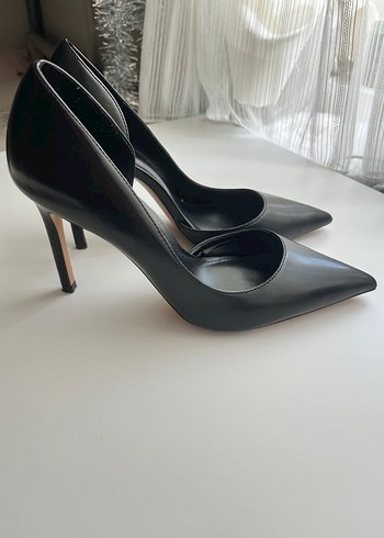 38 Beden siyah Renk Mango Siyah Minimalist Stiletto Topuklu Kadın Ayakkabı