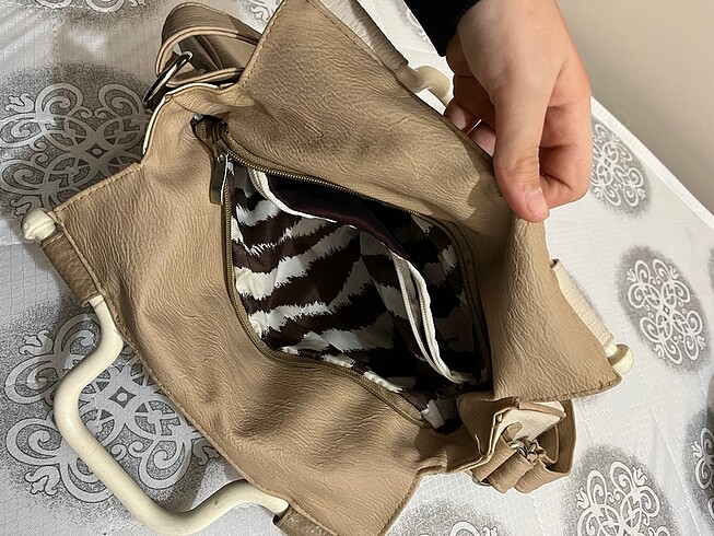 Beden camel Renk Krem rengi vintage deri çanta