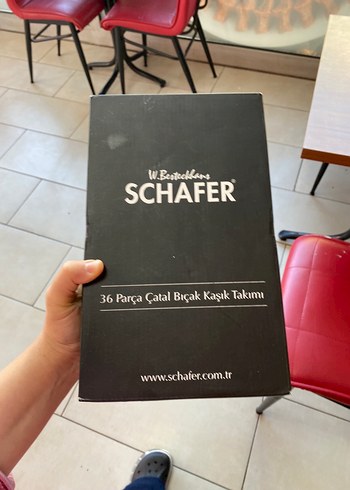 Schafer Schafer marka Gri Paslanmaz Çelik Çatal Kaşık Bıçak Seti 6 kişi