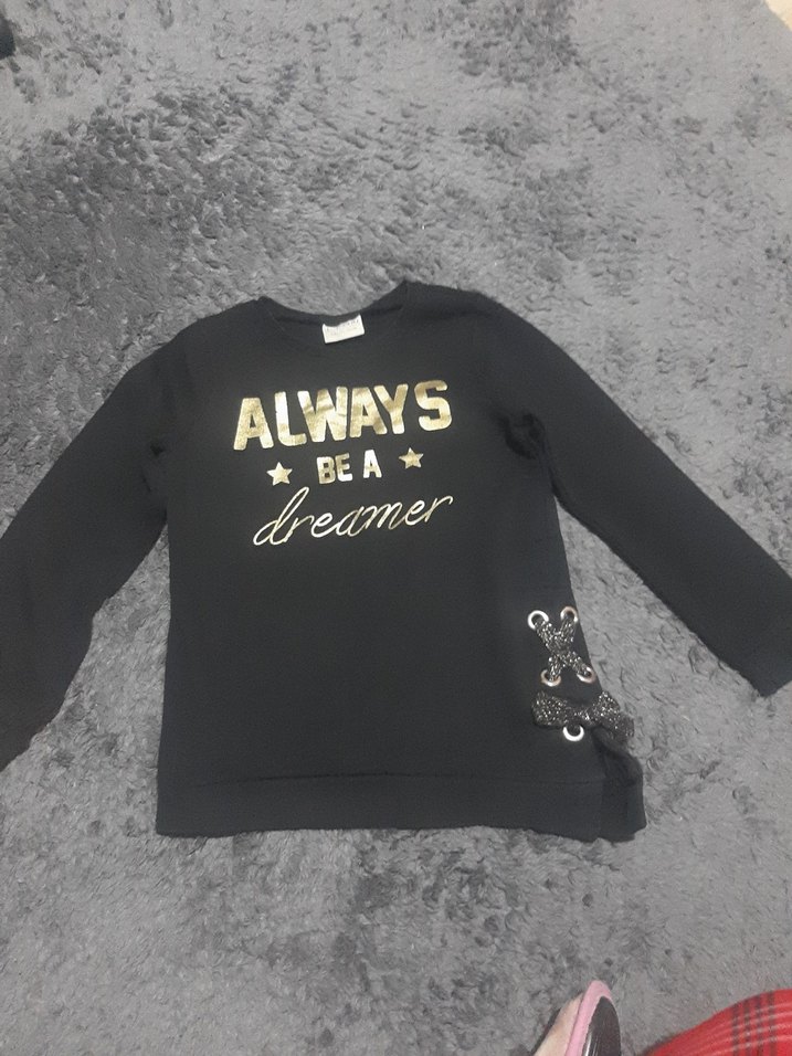 Kız Çocuk Siyah Payetli Sweatshirt - Görsel 2