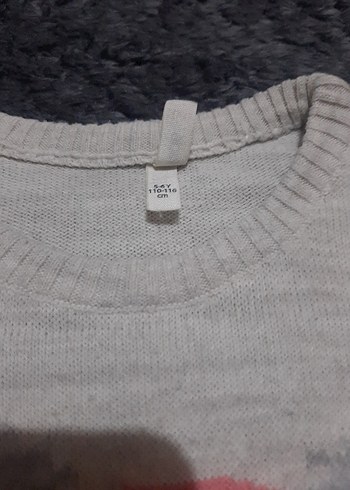 Kız Çocuk Gri Baskılı Triko Sweatshirt - Görsel 3