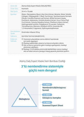 Atomy Daily Expert Sıkılaştırıcı Maske - Görsel 7