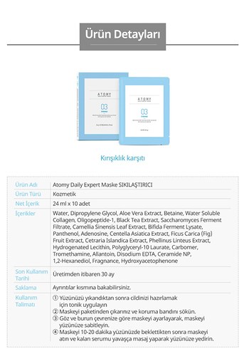 Atomy Daily Expert Sıkılaştırıcı Maske - Görsel 3