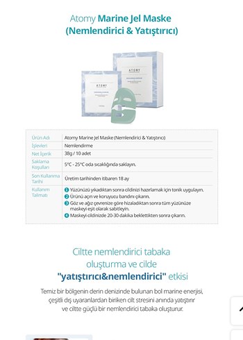 Atomy aydinlastiri  ve Sıkılaştırıcı Maske - Görsel 12