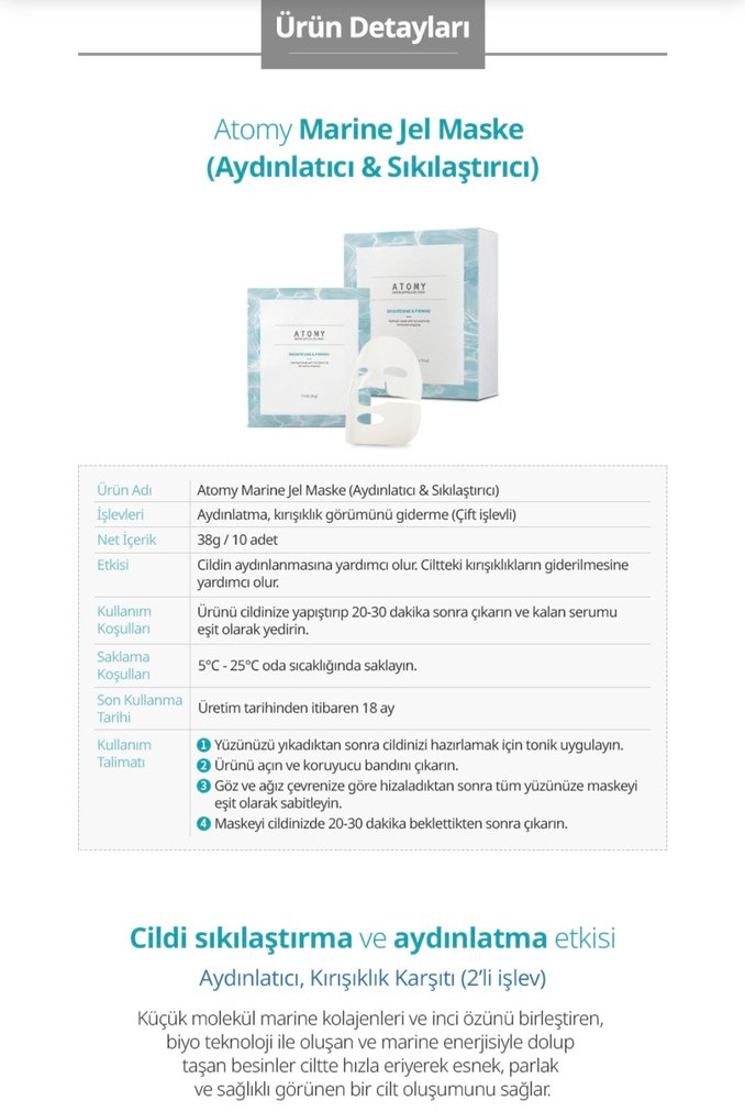 Atomy aydinlastiri  ve Sıkılaştırıcı Maske - Görsel 2