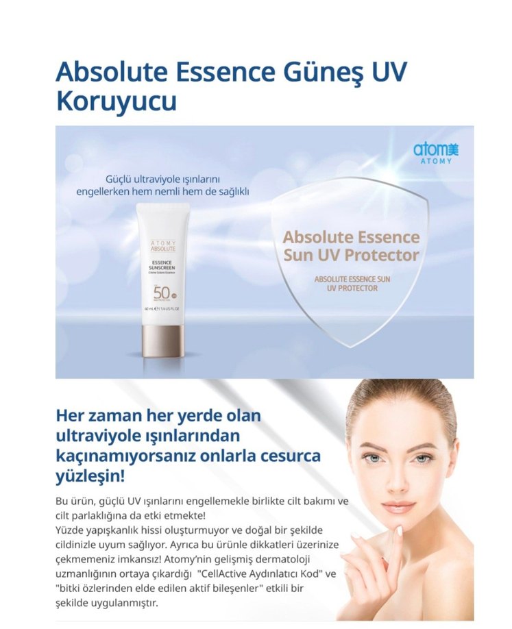 Atomy Absolute Essence Güneş Kremi SPF 50 40 ml - Görsel 2