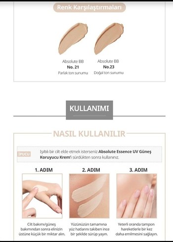 Atomy Absolute BB Krem SPF50+ Pastel Bej - Görsel 7