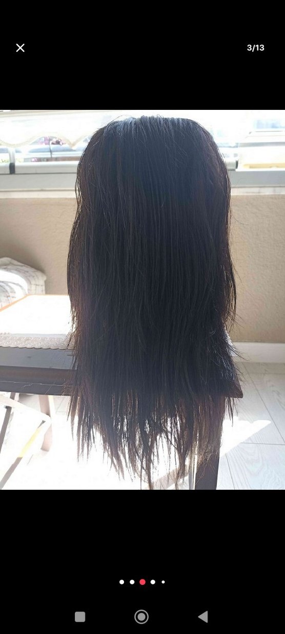 50,cm yoğun telli özel yapım peruk - Görsel 3