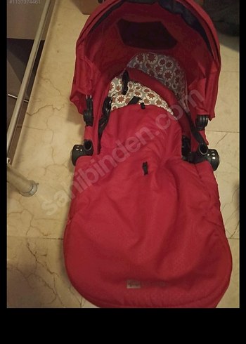 Kırmızı Bebek Arabası Gri Detaylı - Görsel 3