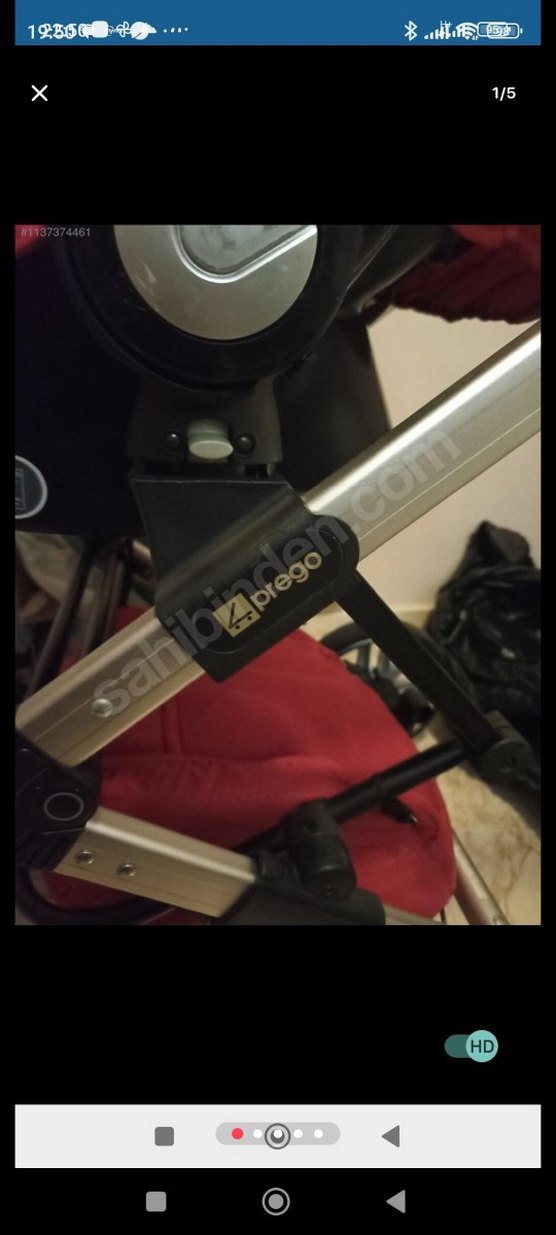 Kırmızı Bebek Arabası Gri Detaylı - Görsel 5