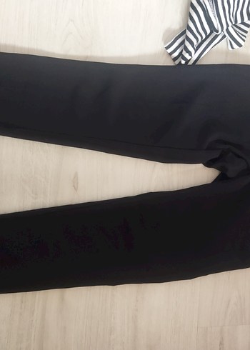 Siyah Midi Kumaş Kadın Pantolon