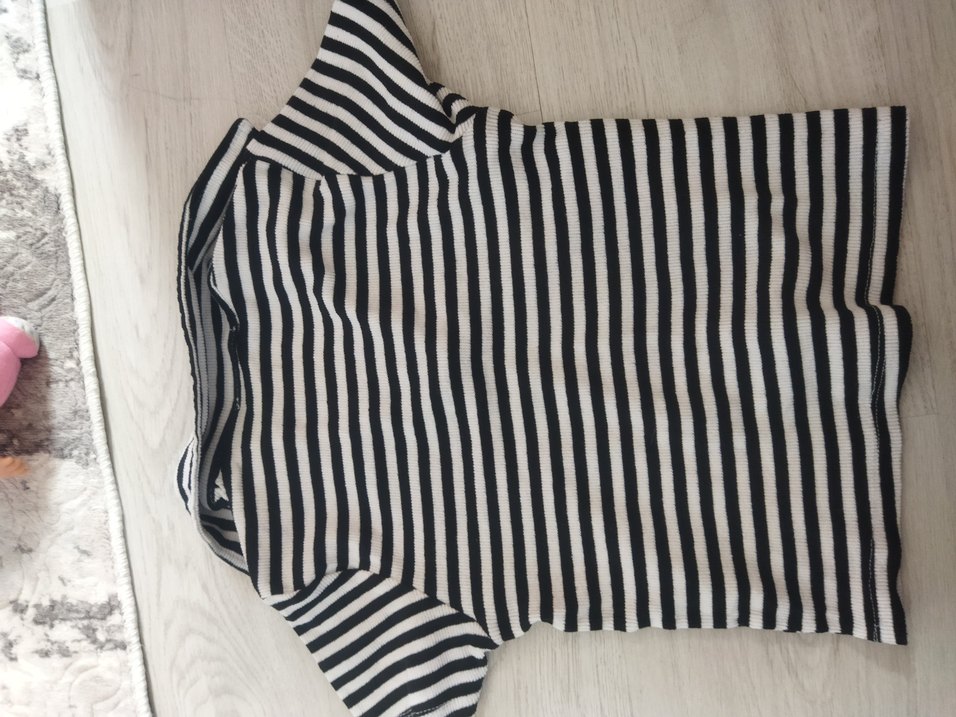 Çizgili, Kısa Kollu crop - Görsel 2