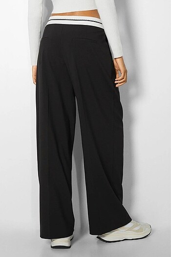 l Beden siyah Renk bershka wide lag pantolon