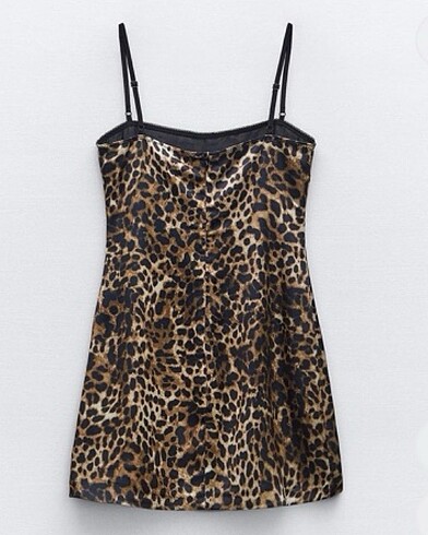 Zara zara mini leopar elbise