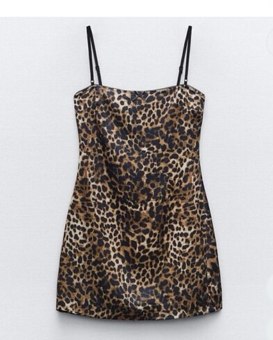 zara mini leopar elbise