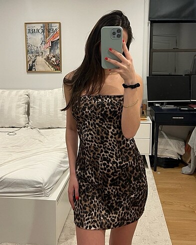s Beden zara mini leopar elbise