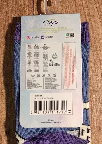 Disney lisanslı Frozen Elsa kız çocuk çorap - Görsel 9