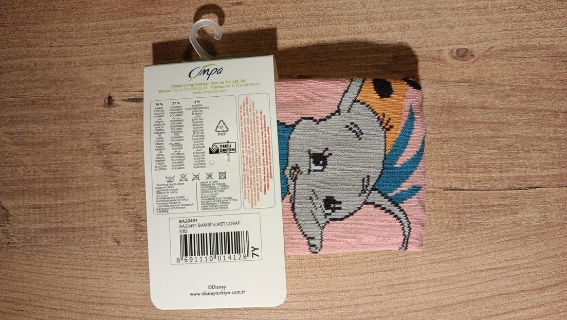 Bambi dumbo Baskılı Pamuklu çocuk Çorap - Görsel 4