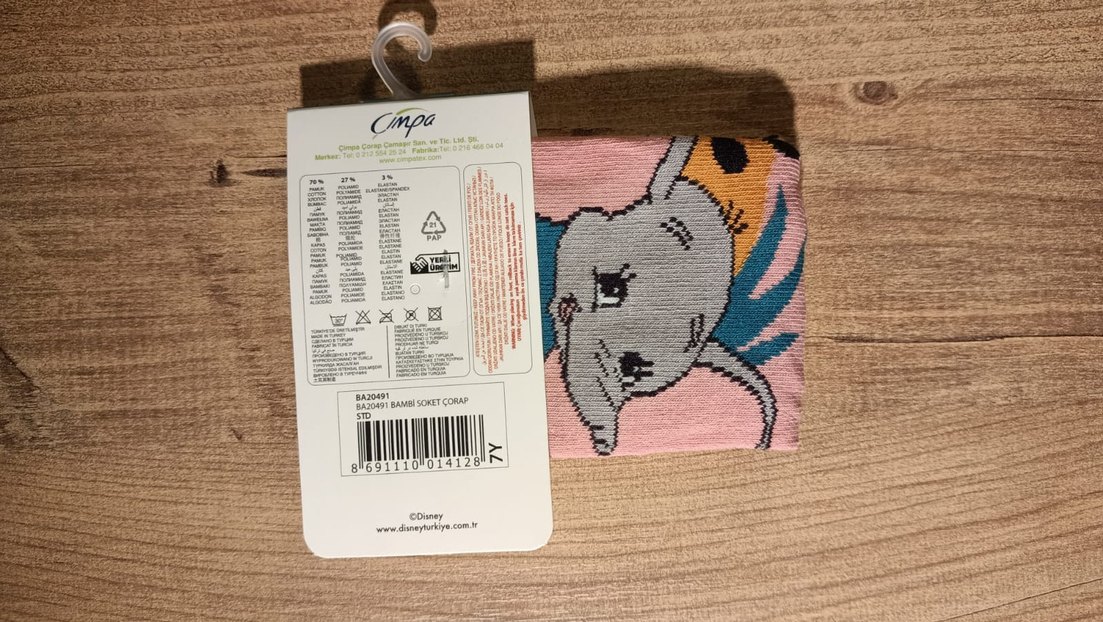 Bambi dumbo Baskılı Pamuklu çocuk Çorap - Görsel 2